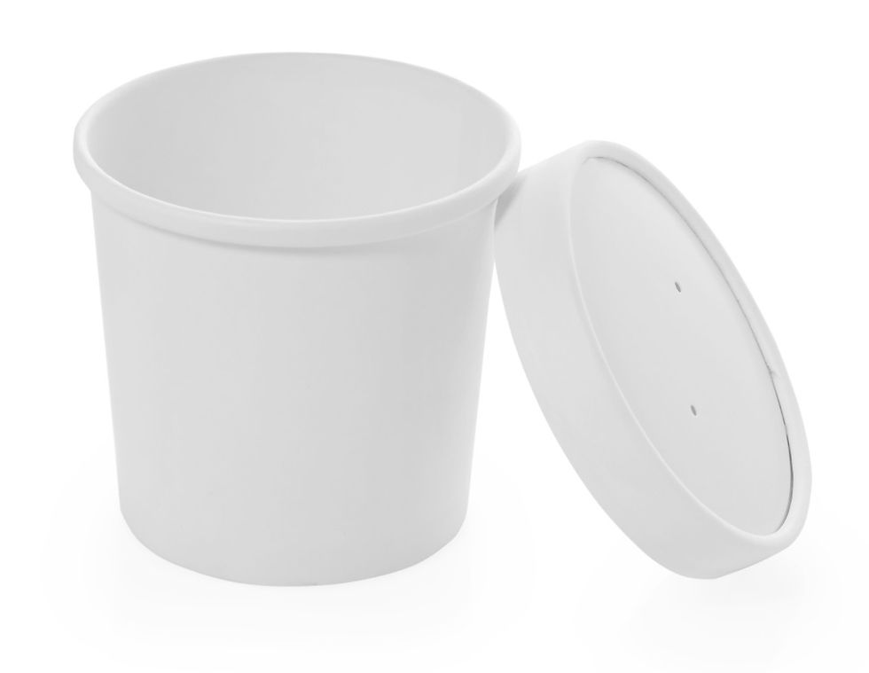 Eco Supikauss kaanega, 445ml, valge, 25tk