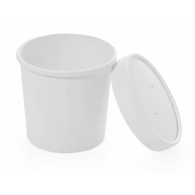 Eco Supikauss kaanega, 445ml, valge, 25tk